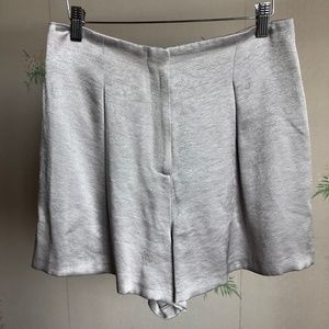 Topshop Silver High-Waisted Pleat Flowy Shorts